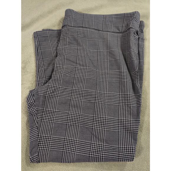 Terra & Sky Womens Pants Plus Size 4X 28w 30w Stretch PullOn Black White Check - Picture 1 of 3